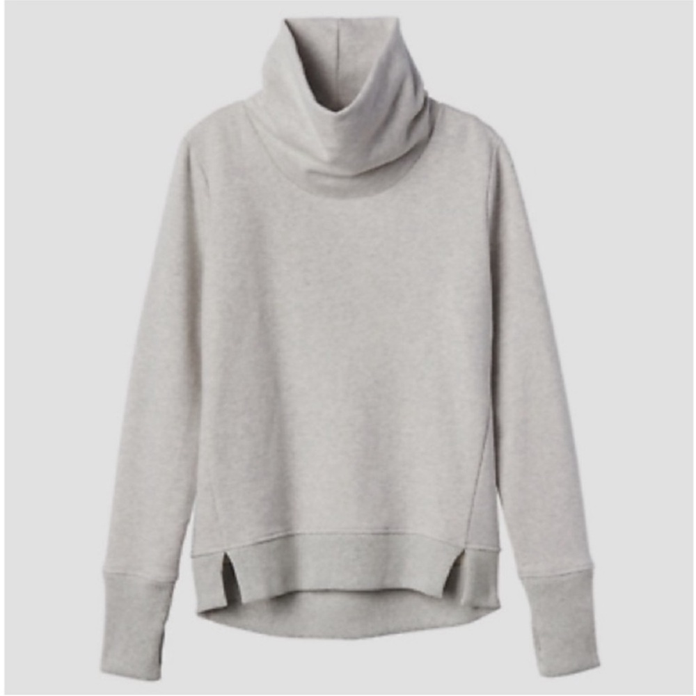 Athleta Blissful Cowl neck Sweatshirt Turtleneck Grey Size Small Funnel neck